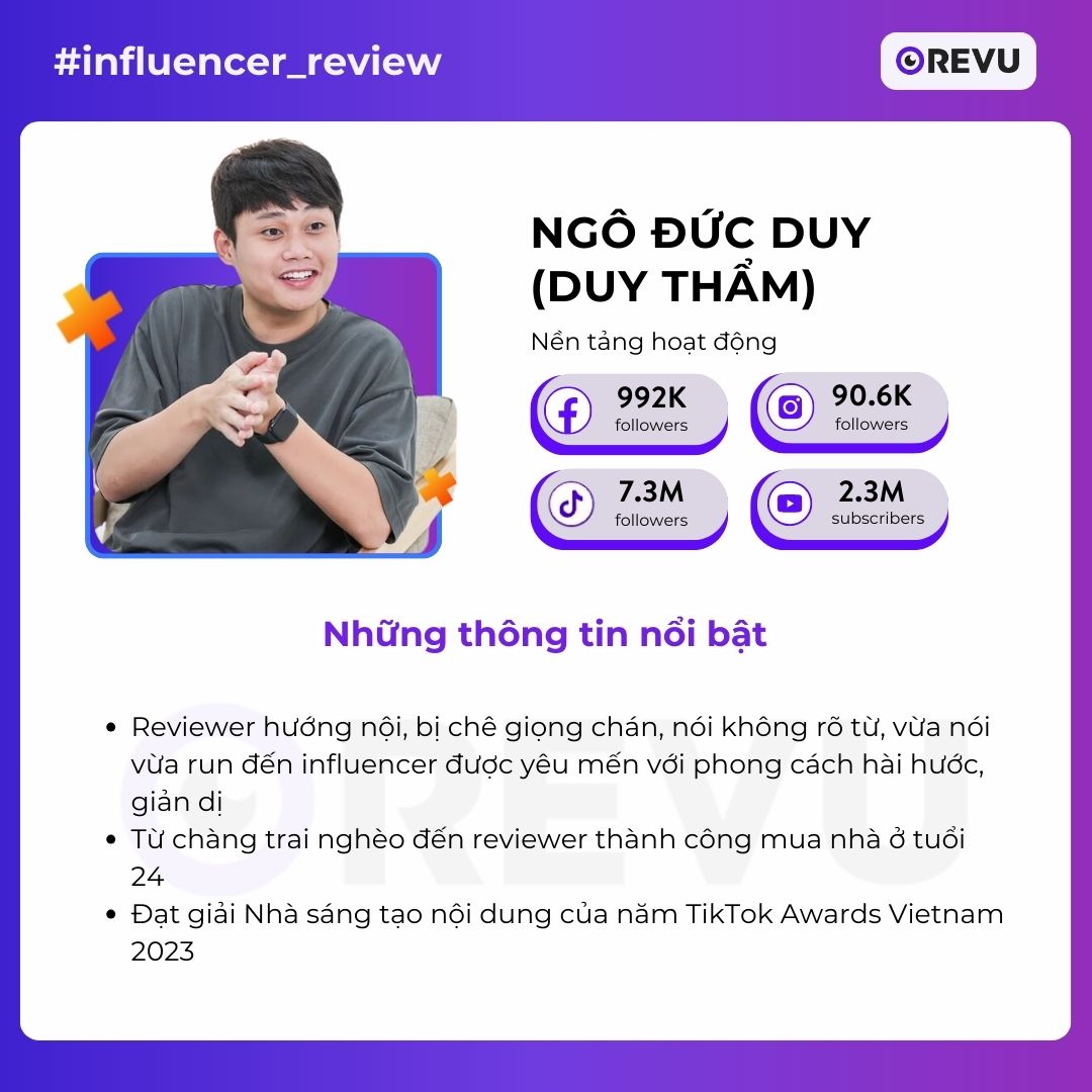 duy thẩm ngô đức duy influencer review